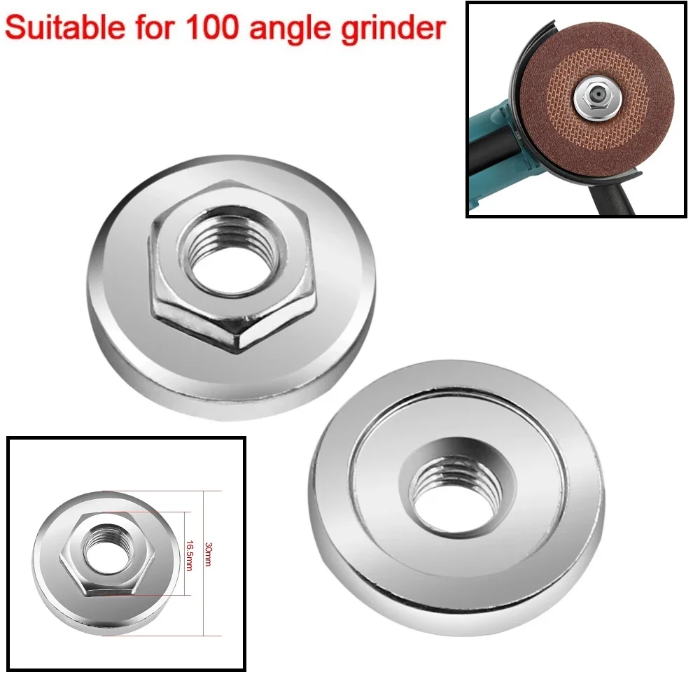 Stainless Steel Hex Nut Set Tools Replacement, Suitable for 100 Type Angle Grinder, M10 Screw Thread, Easy to Carry