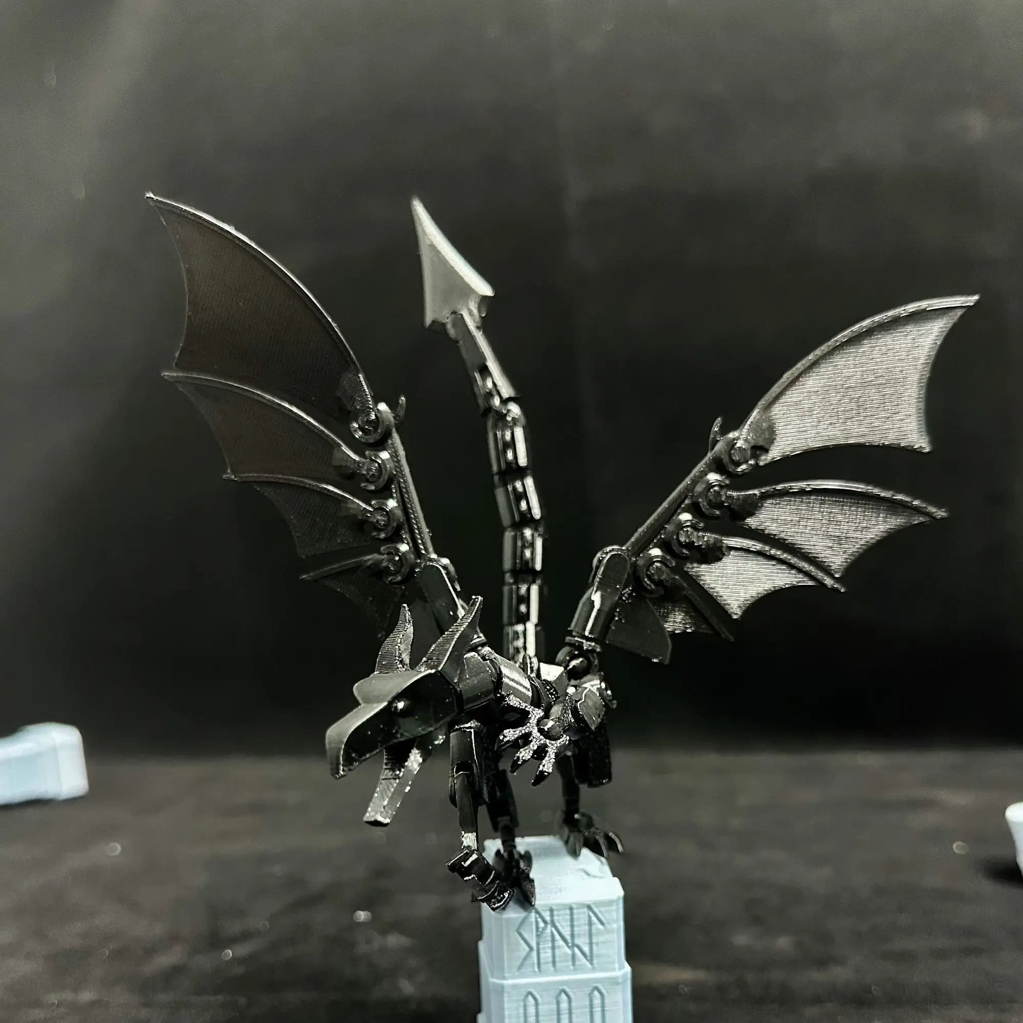 دمية تنين جديدة مطبوعة بتقنية ثلاثية الأبعاد، نموذج تنين طائر قابل للربط، قطعة فنية يدوية الصنع قابلة للتخصيص للديكور #5