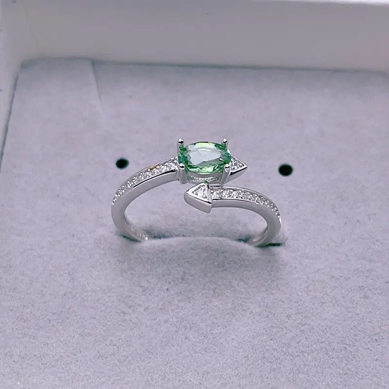 Natural colorful Toumaline ring real 925 silver gemstone ring Toumalie customized jewelry