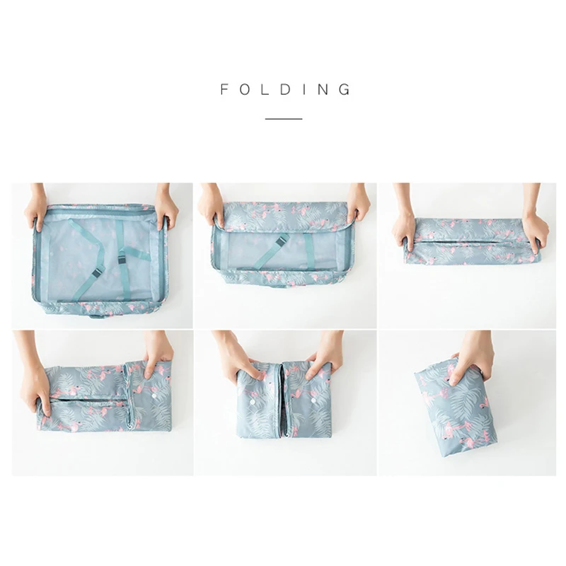 6PCS Travel Clothing Organizer Bag Set Portable Luggage Organizer Pouch Bag Large Capacity Waterproof Suitcase Packing Cubes Set