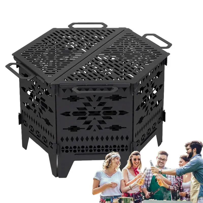 

Patio Fire Pit Portable Wood Stove Folding Outdoor Stove For BBQ Camping Travel Or Picnic Portable Fire Pits Bonfire Of Backyard