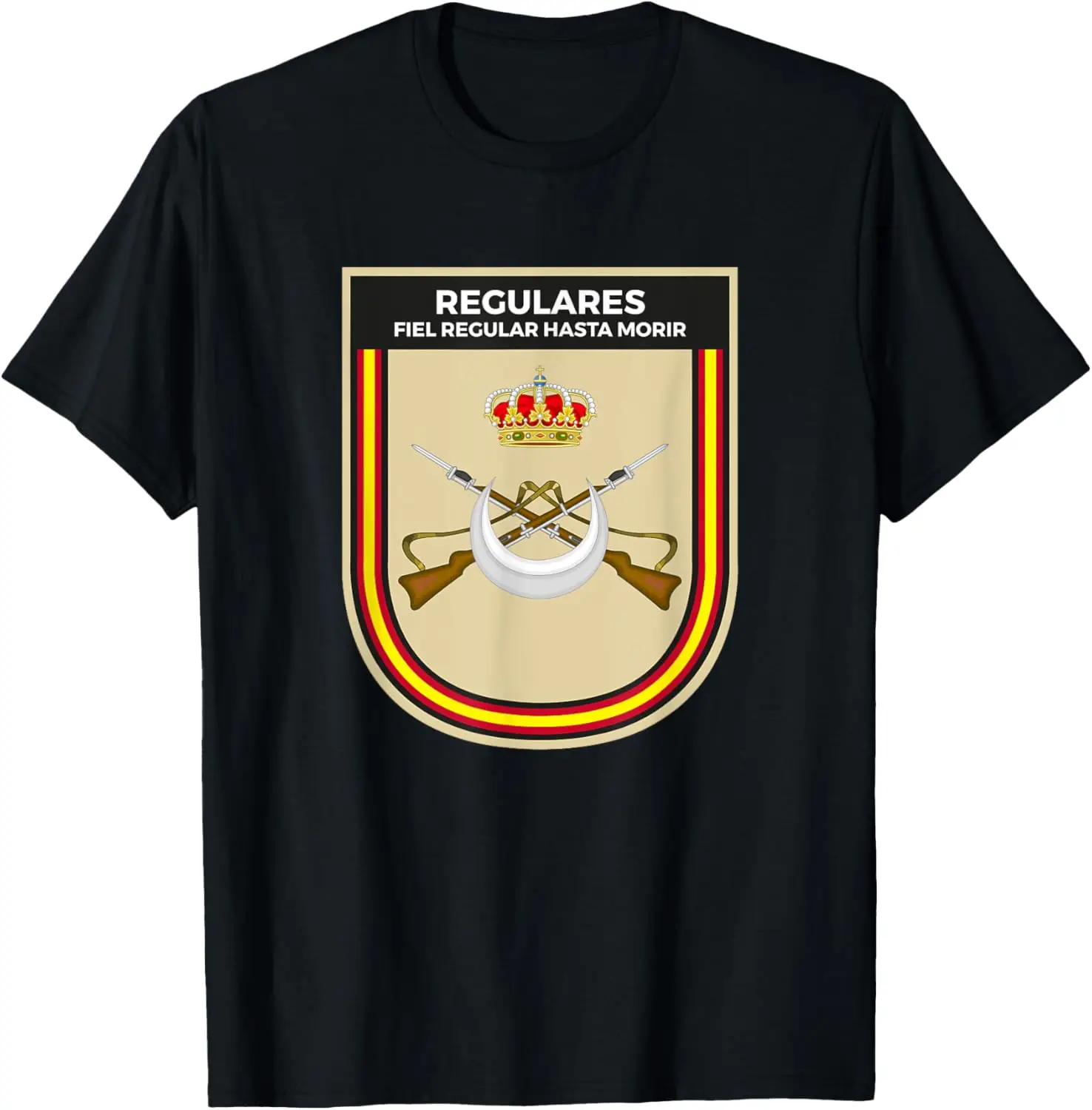 Emblema Escudo Regulares Ejército Español Camiseta T-shirt Short Sleeve Casual 100% Cotton Shift