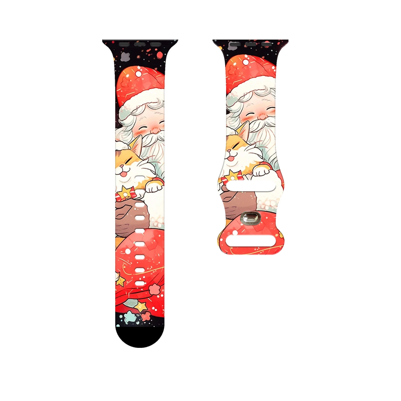 

Christmas series printed for Apple Watch 10 9 8 7 Silicone Band Replaceable Bracelet for iWatch 38mm 44mm 42mm Watchband Custom