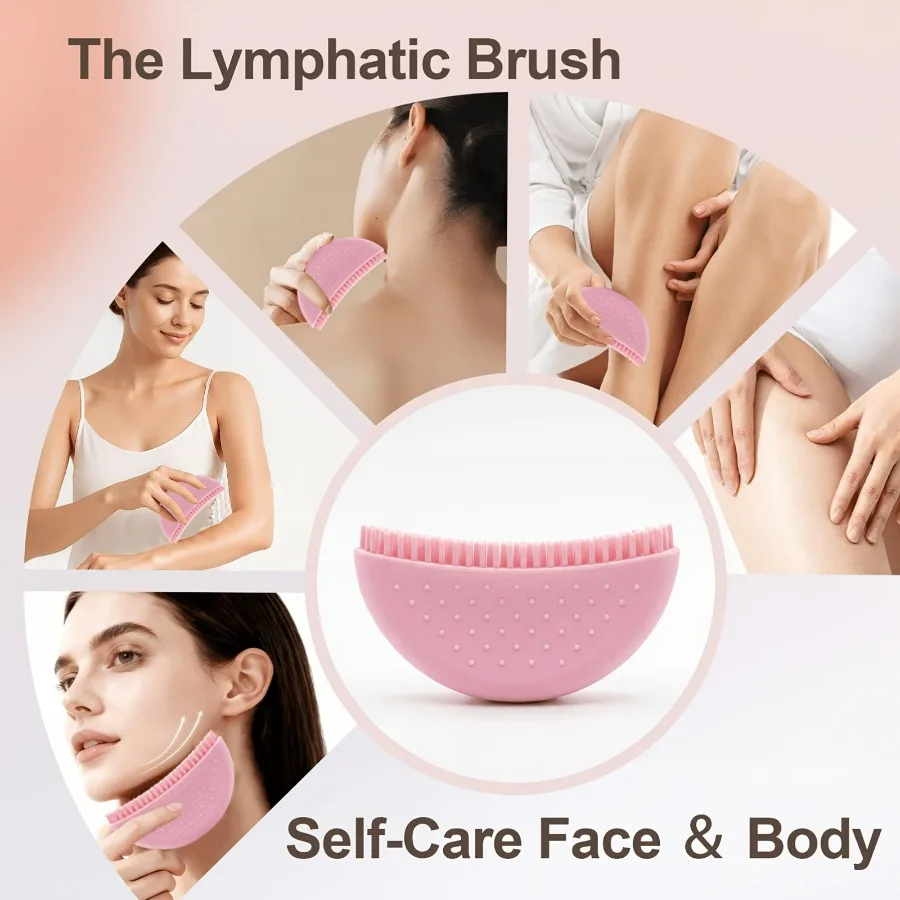 Ergonomic Silicone Face Massage Brush, Lymphatic Drainage & Contouring Tool, Depuffing & Lifting, Home Travel Self-Care view 4