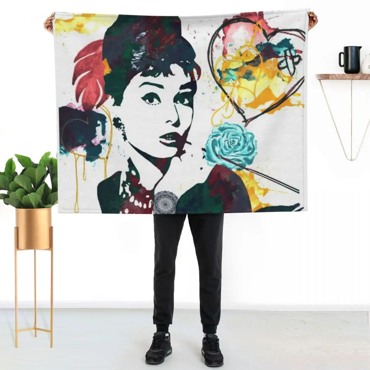 Audrey Hepburn nature colours Throw Blanket Beautifuls christmas decoration funny gift Moving Nap Blankets For Bed Blankets