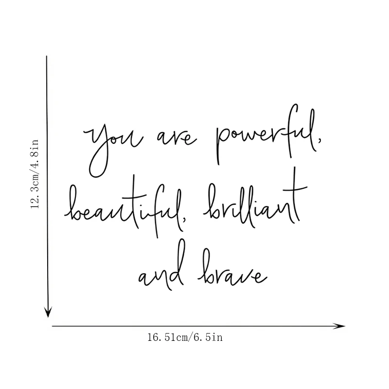 You Are Powerful, Beautiful, Brilliant and Brave, Mirror Makeup Mirror Stickers, Car Sticker, Car Window Decoration