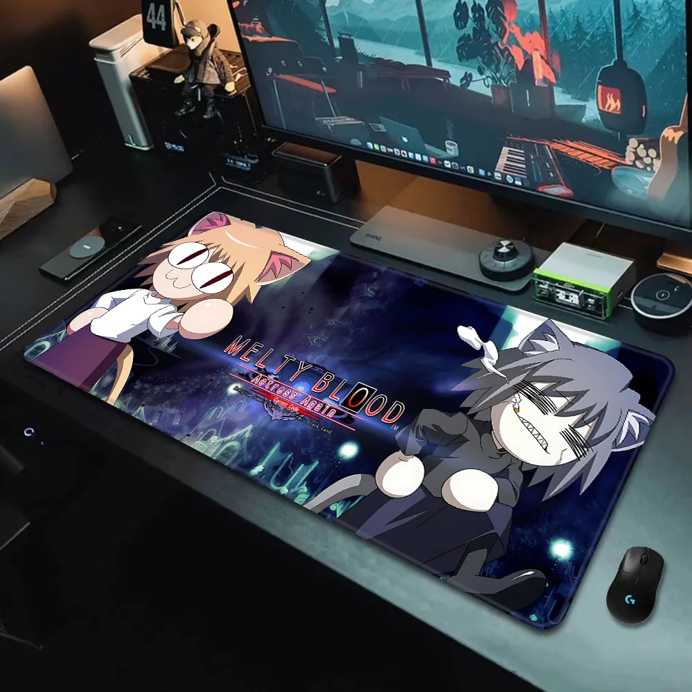 Cute Neco-arc Mousepad HD Printing Computer Gamers Locking Edge Non-slip Mouse Pad XXL90x40cm Keyboard PC Desk Pad