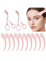 Valentine's Day gift,  12PCS Eyebrow Trimmer Set Stainless Steel,Eyebrow Scissors with Comb,Non Slip Eyebrow Razor,Small Eyebrow