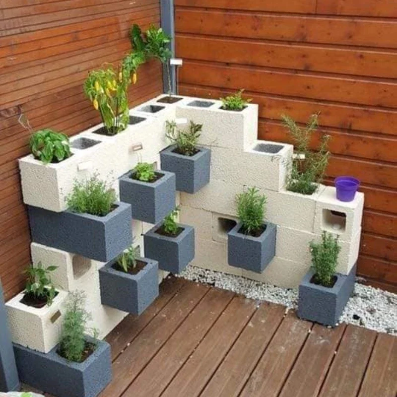 

Summer Breeze Molding Plastic Cinder Blocks for Yards Gardening Concrete Hollow Brick Molds DIY Cement Geo Flower Pot Mouldings