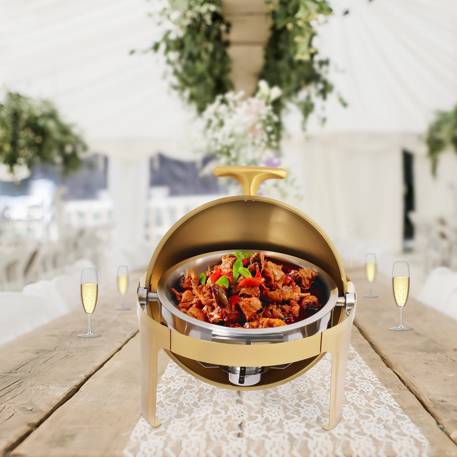 

9л/9,51Qt 201 Жаровня из нержавеющей стали Жаровня Шведский стол Грелка Шведский стол Сервер и подогреватель Жаровня с держателем для топлива