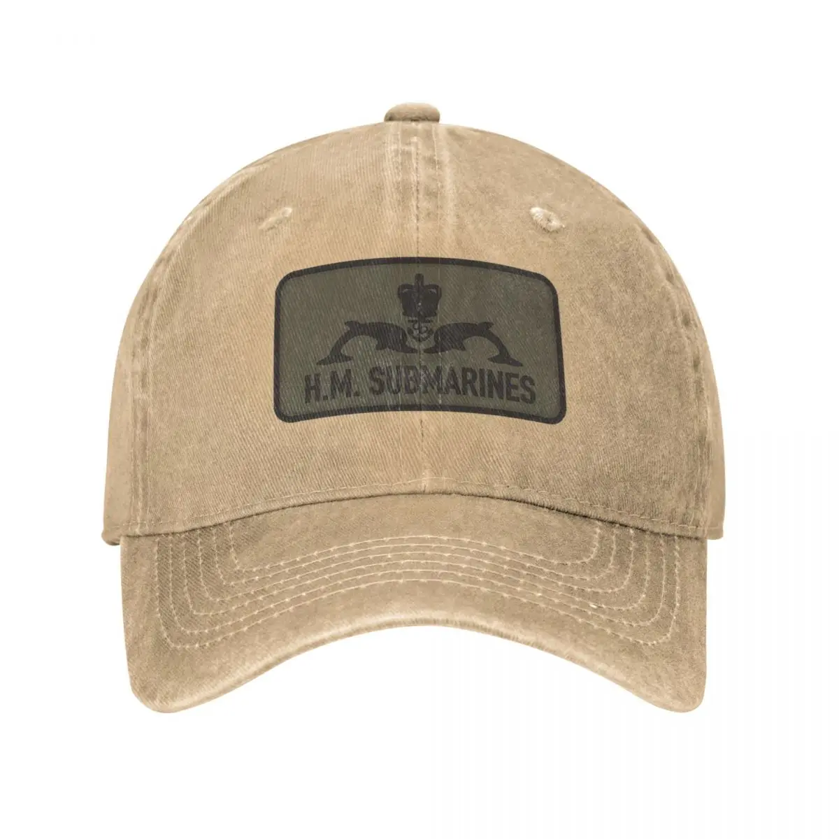 H.M. Topi bisbol tambalan kapal selam Snapback topi Denim dicuci Casquette dapat disesuaikan luar ruangan topi koboi bisbol Hip Hop