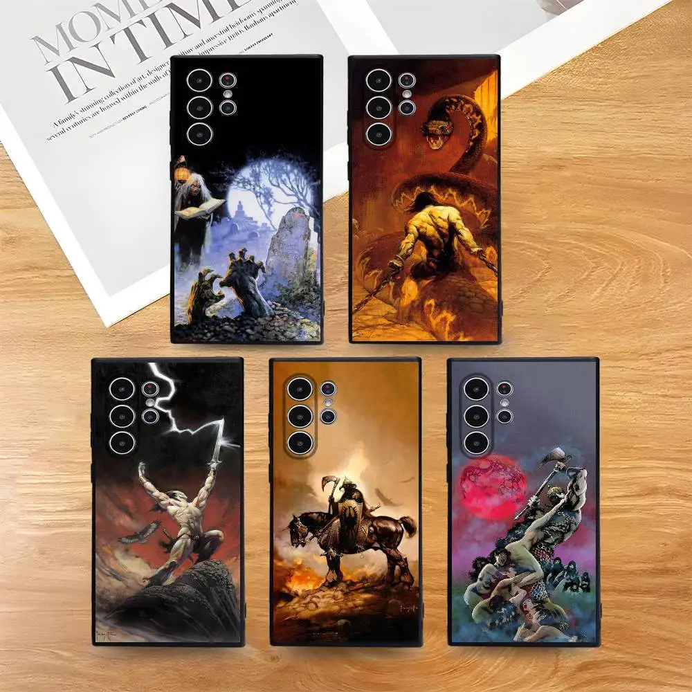 

cool Frank Frazetta art Phone Case for Phone S series s21 s22 s23 s24 s25 FE Plus Ultra TPU Soft to Skin-friendly case