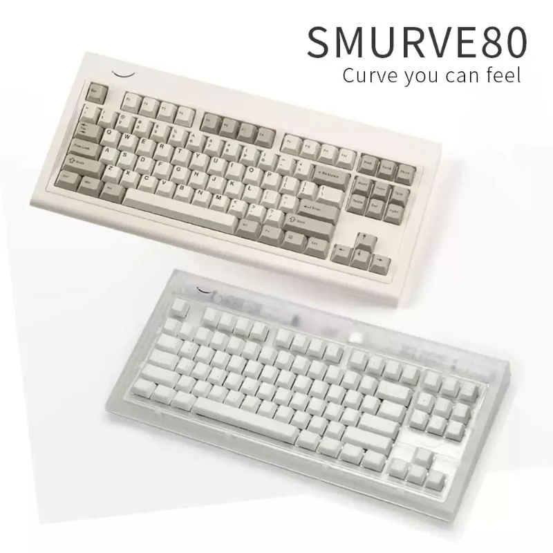 Smurve80 Wireless Curved Keyboard Kit Custom Material Third Mode Hot-swapping RGB Gasket Mechanical Keyboard VIA for PC System