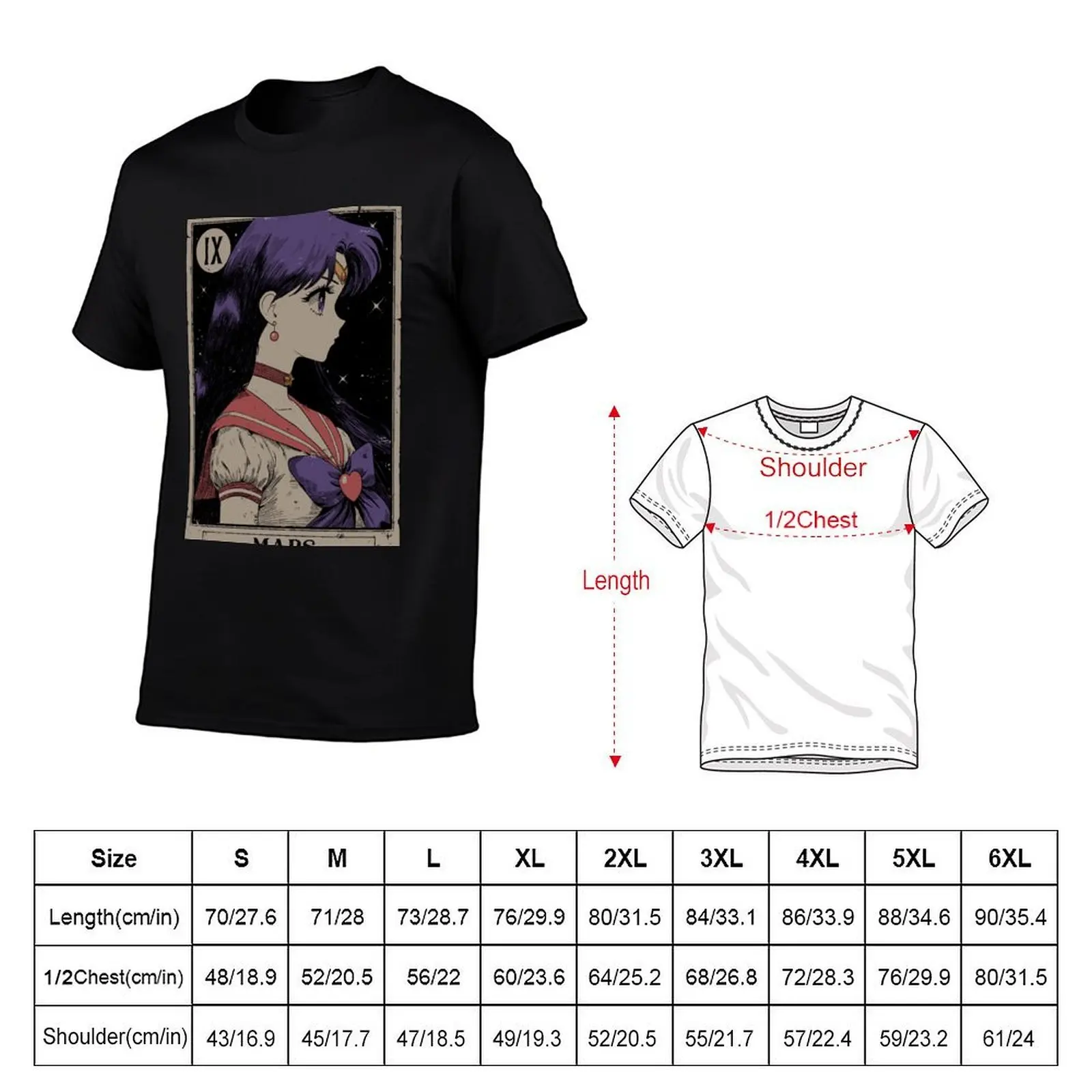 Mars Tarot Card T-Shirt custom t-shirts plus size clothes mens t shirts top quality