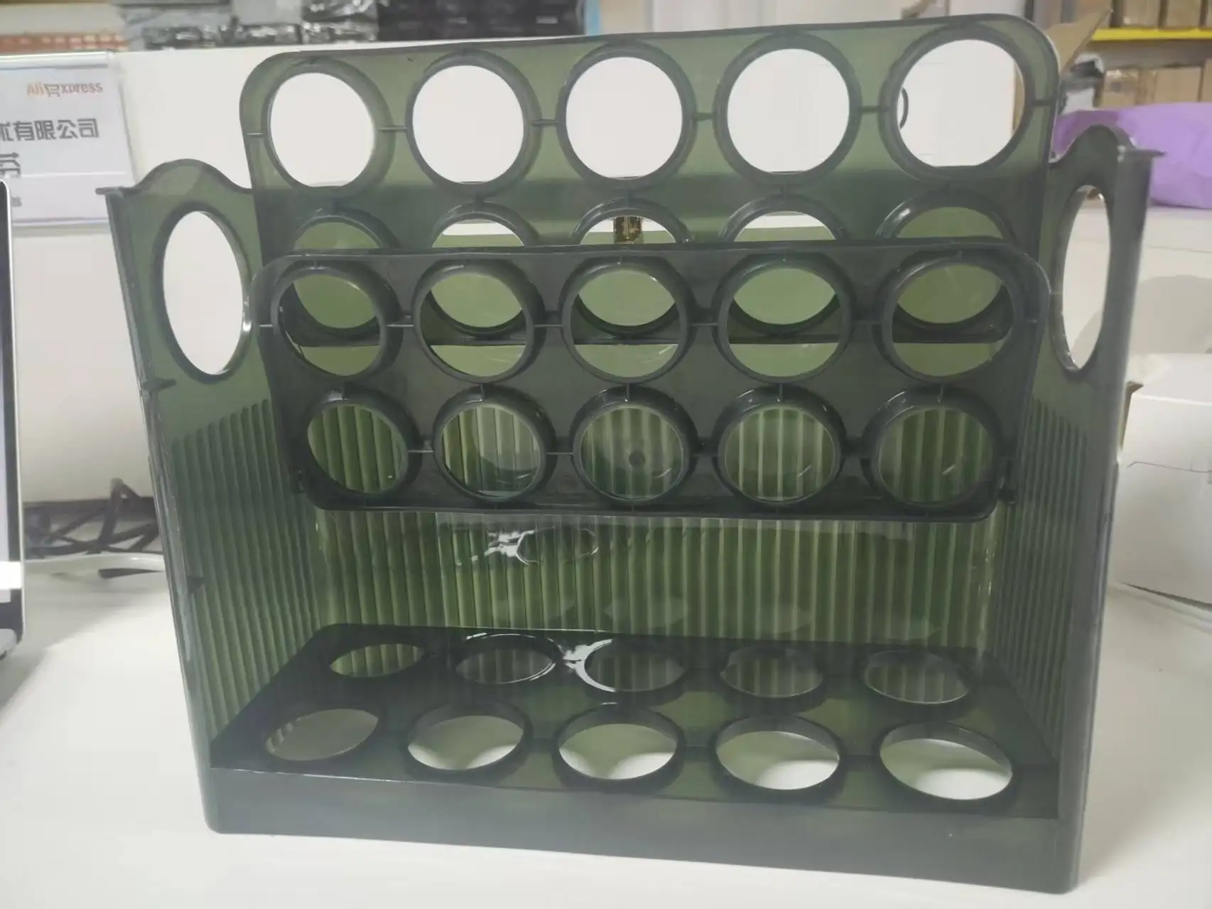 

Auto Flip Egg Organizer, Portable Multi-Layer Egg Tray Organizer, Large Capacity Egg Refrigerator Storage