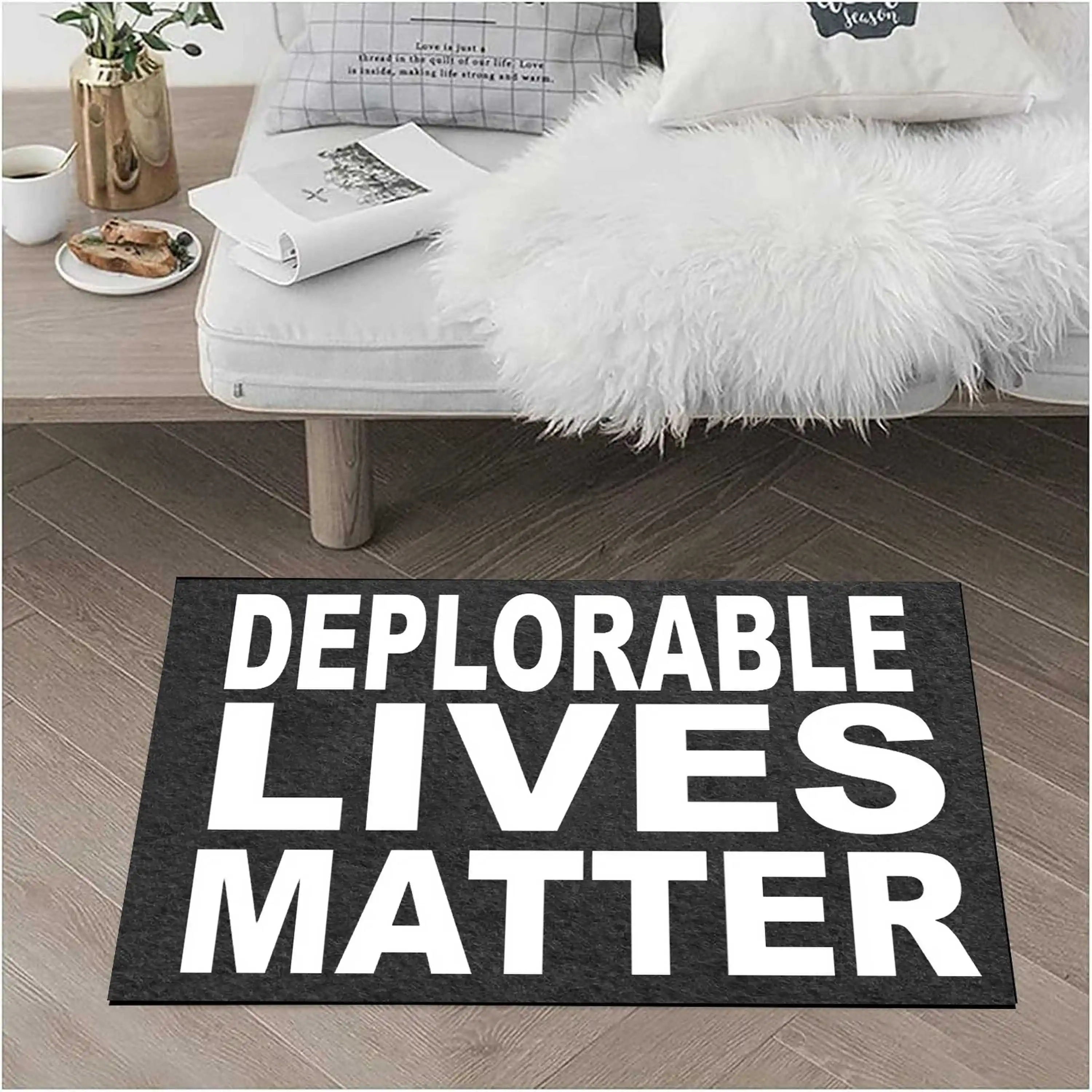 

Personalized Door Mat Funny Welcome Mats Outdoor Indoor with Deplorable Lives Matter Front Door Mat Entry Mat Non Slip Rubber