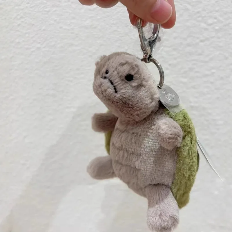 Original Jellycat Mr. Timmy Turtle Pendant Keychain Cute Girl Bag Doll Plush Toy Key Ring Cute Turtle Plush Toy Baby Doll Gifts