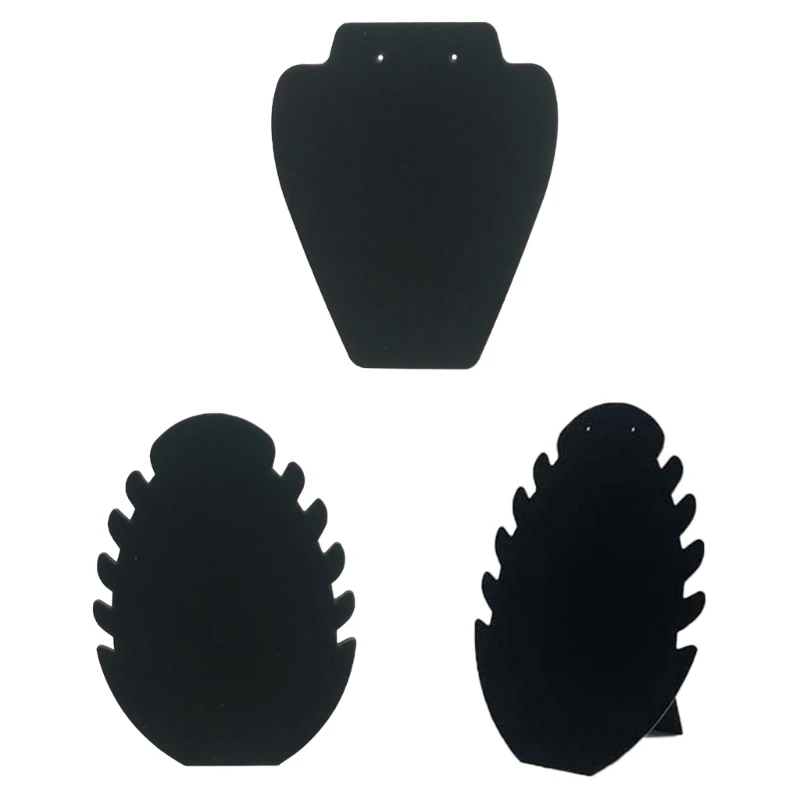 Estante exhibición collares terciopelo negro, soporte plegable para joyería para uso C1FC