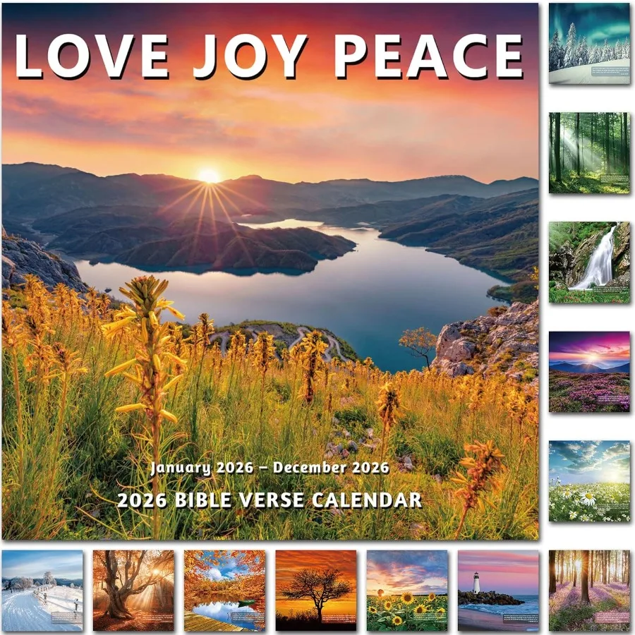 

2026 Wall Calendar 12 Month Bible Verse Christian Large Wall Calendar 2026 from January to December 2026 Thick and Sturdy Gloss