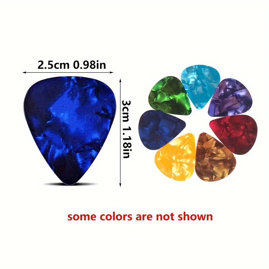 6/12/30/50pcs Boxed 0.46mm Guitar Picks - ABS Plastic, Assorted Colors & Designs for Guitar Ukulele Bass, Acoustic/Electric JXB