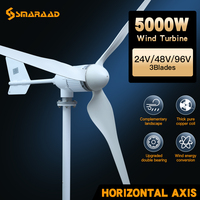 5000w 2000w Horizontal Wind Turbine Generator 24V 48V 96V Free Energy Magnetic Dynamo Strong Power 220v Inverter Output For Home
