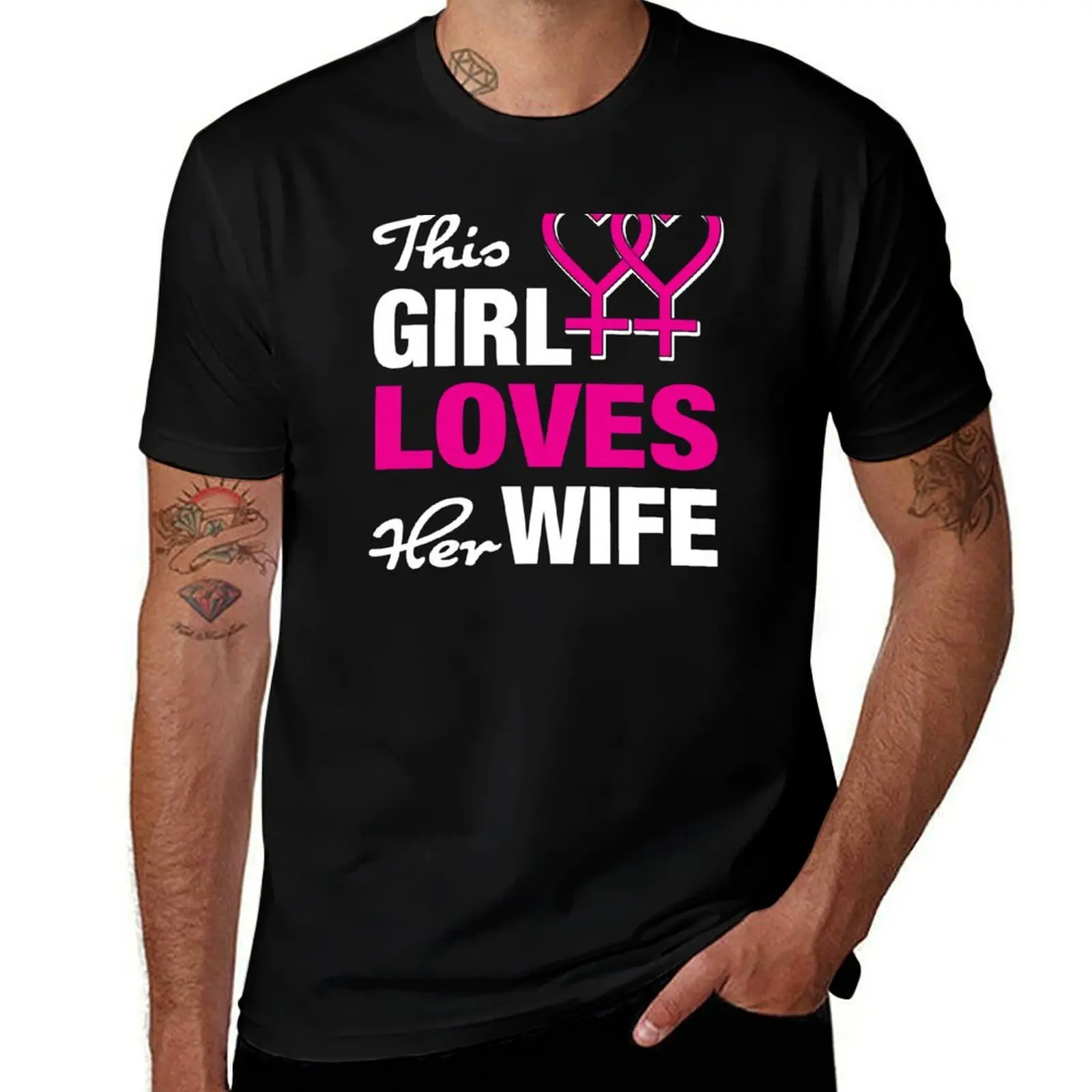 

This Girl Loves Her Wife T-Shirt plain street wear summer tops mens vintage t shirts
