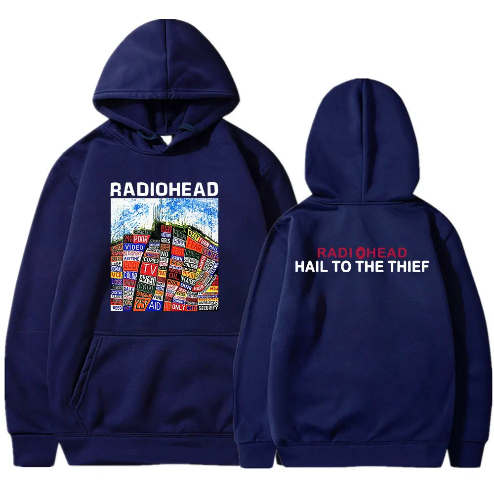 Vintage Rock Band Radiohead Hoodie Hail To The Thief Sweatshirts Men Women Gothic Clothing Hoodies Oversized Hip Hop Streetwear