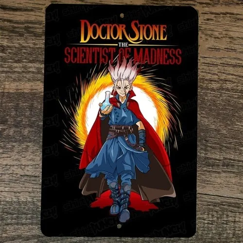 Doctor Stone Scientist of Madness  Metal Wall Strange Anime Sign