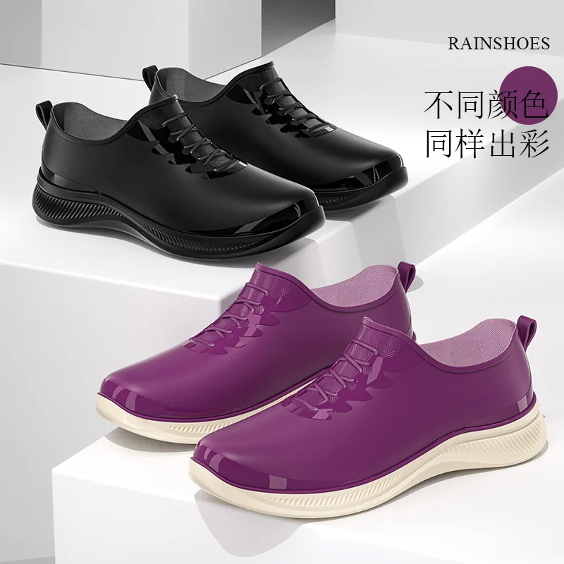 

Waterproof Women Rain Boots No Slip Plush Lined Short Women's Rain Boots Outdoor Short Women's Shoes New Style Women Rain Shoes