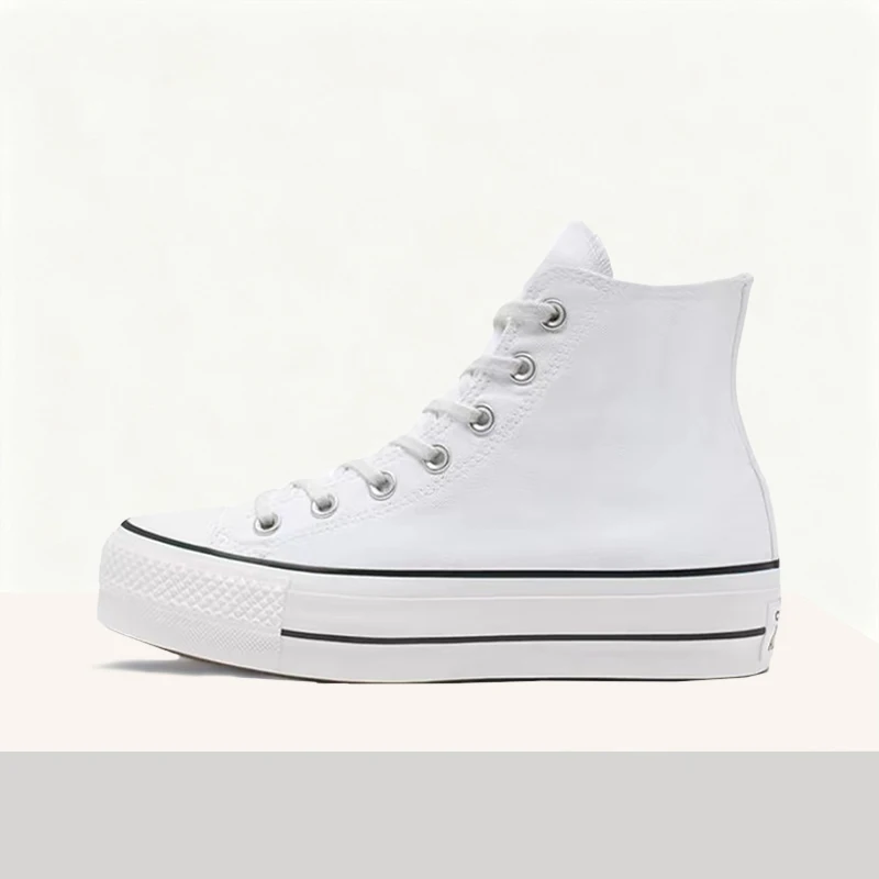 Converse All Star Lift Platform Women's Pure White High-Top Canvas Sneakers – Casual Non-Slip Lightweight Sole & Comfort 560846C