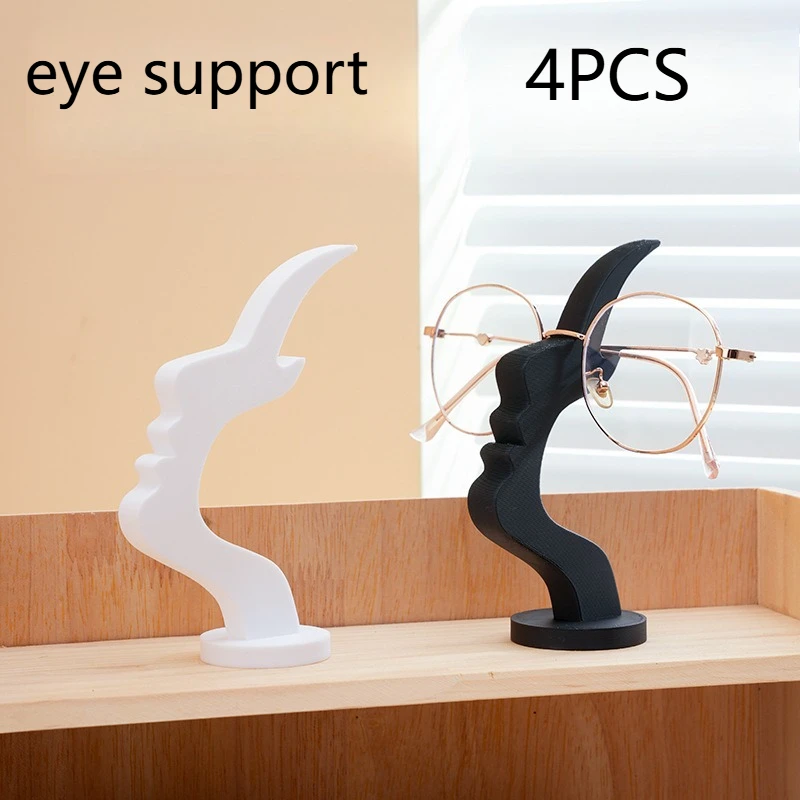 4PCS Human Face Unique Curved Eyeglass Holder Stand Secure & Artistic Stable Base Office Accessory, Decor Practical Minimalist