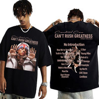 Rapper Central Cee “Can’t Rush Greatness” World Tour 2025 Double Sided Graphic T-shirts for Men Casual 100% Cotton T Shirts Tops