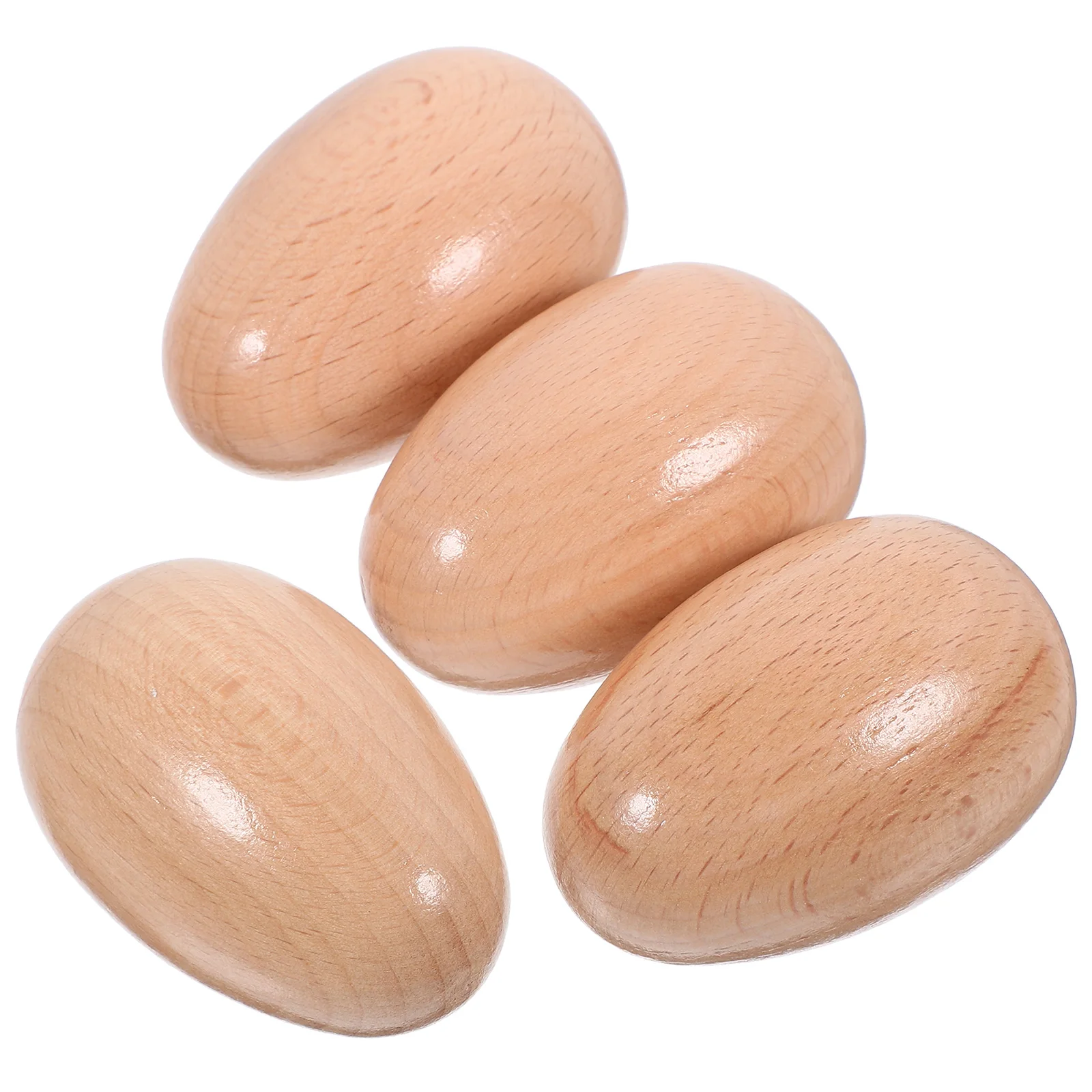 4 Pcs Wooden Maracas Eggs Baby Kids Musical Instruments Toddler Rattles Early Enlightenment Toy Wood Safe