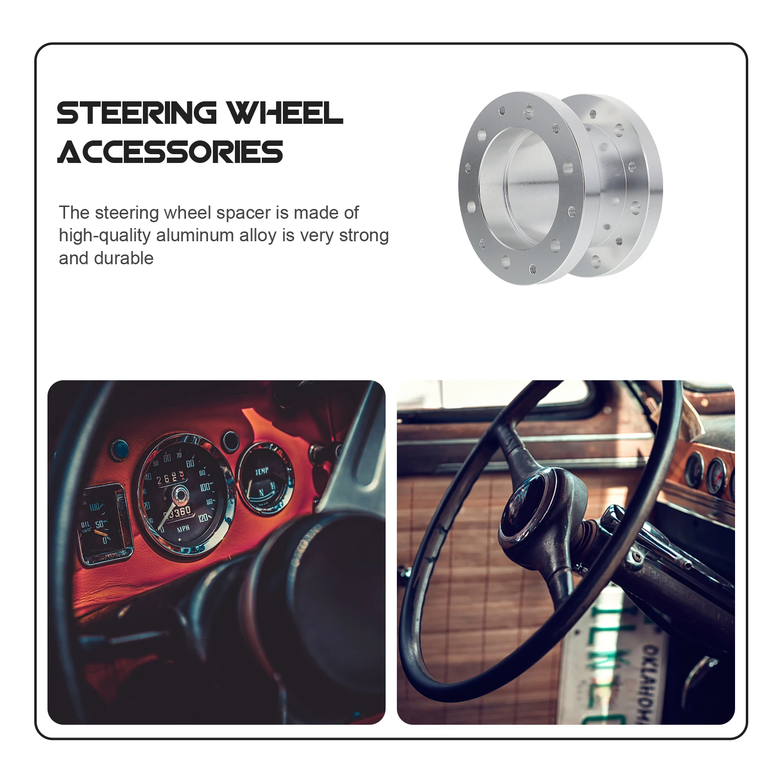 

Aluminum Alloy Steering Wheel Spacer Lightweight Ergonomic Design Boost Height Hub Kit Adapter Car Interior Accessories High
