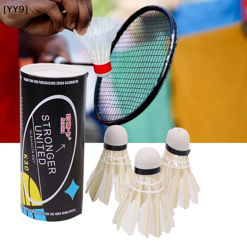 3Pcs Badminton Shuttlecock Professional White High Speed Duck Feather Badminton Ball For Game Training Sport Practice Youth[YY9]