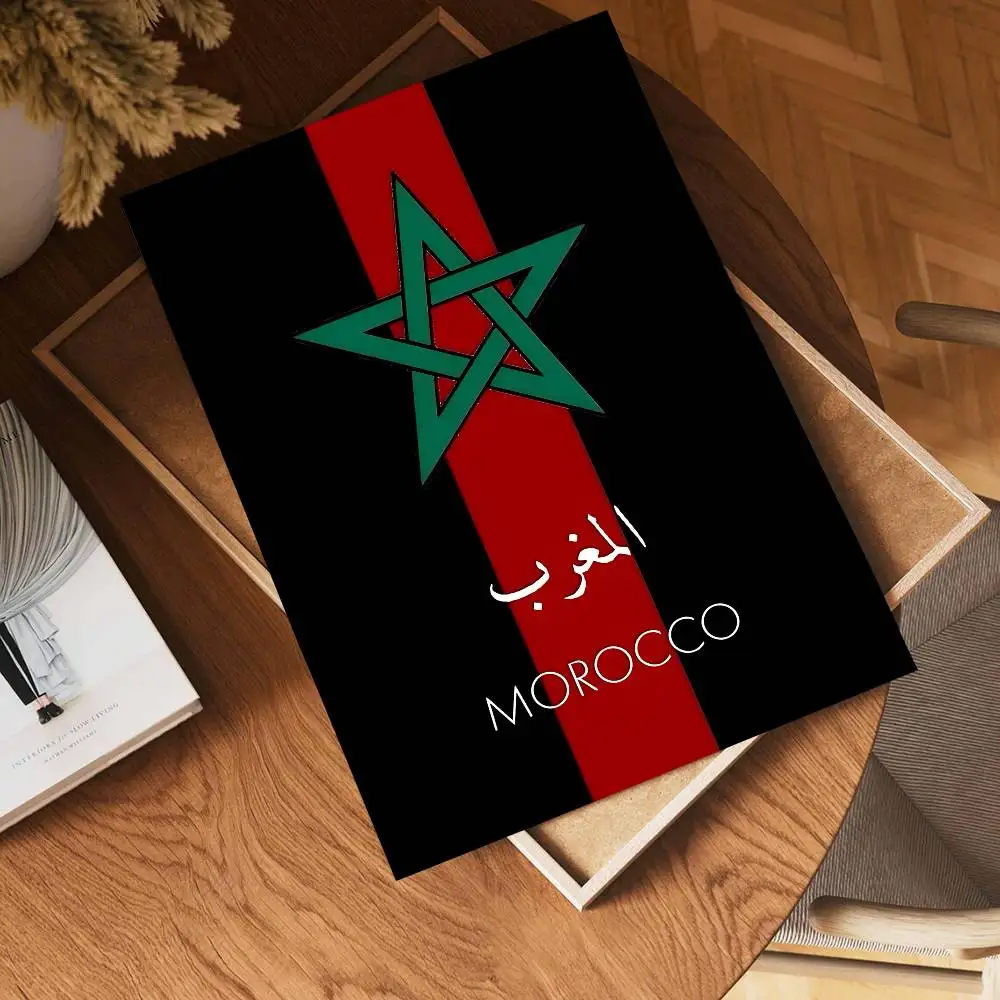 Morocco Map Flag Classic Vintage Posters Decoracion Painting Wall Art White Kraft Paper Kawaii Room Decor