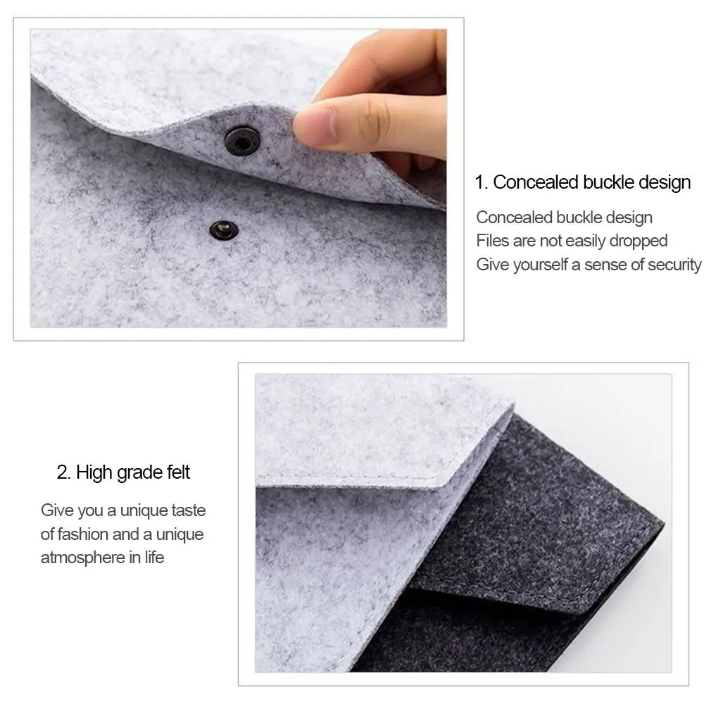 Durable Felt Felt Folder A4 With Buckle Archive Folder Large Capacity Business Briefcase Contract view 4