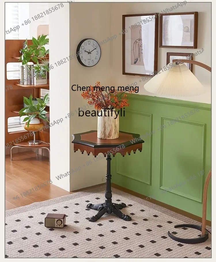 

E153 French Retro Solid Wood Coffee Table Hotel Household Balcony Living Room Coffee Table Table