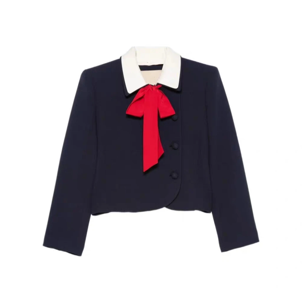 2026 New Black Short Coat Women's Spring Autumn High Sensation Small Size Short Top Commute Style Slim Fit Long Sleeve  C...