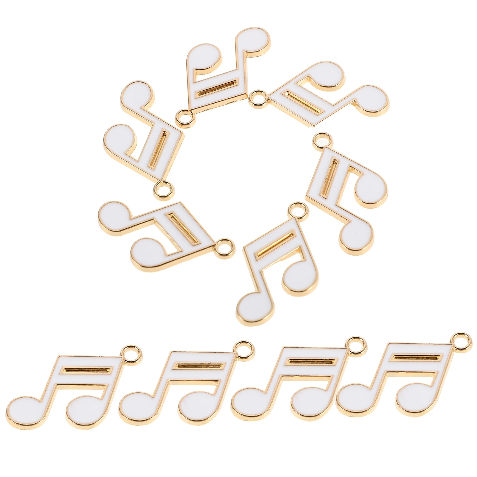 

10 Pcs Music Note Pendant Charms Accessories Enamel Zinc Alloy Diy Jewelry Making Vintage Instrument Symbol Element