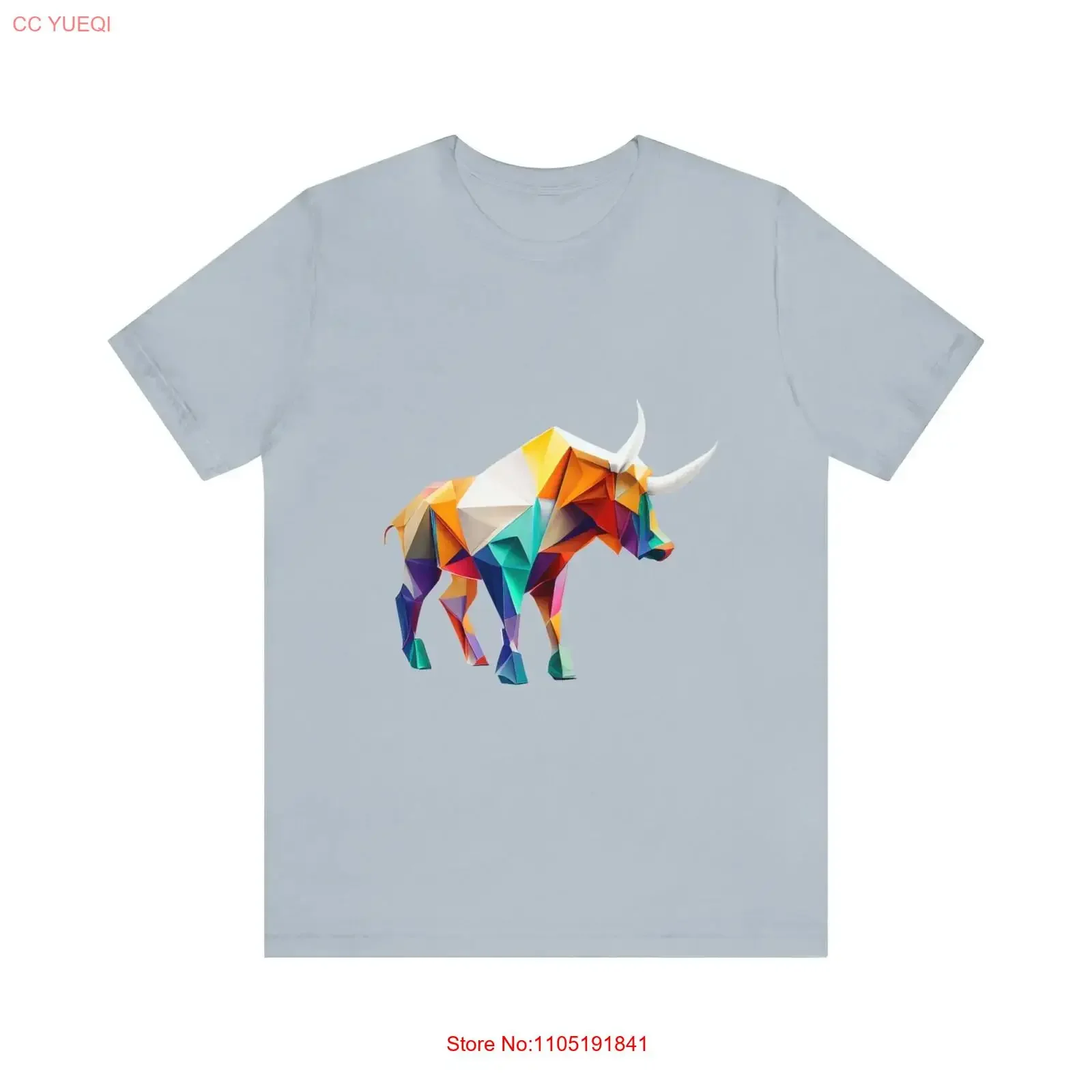 Origami Bull ArT T Shirt vintage Washed Stylish Breathable Stretched Unisex streetwear Comfortable Slightly Versatile graphic