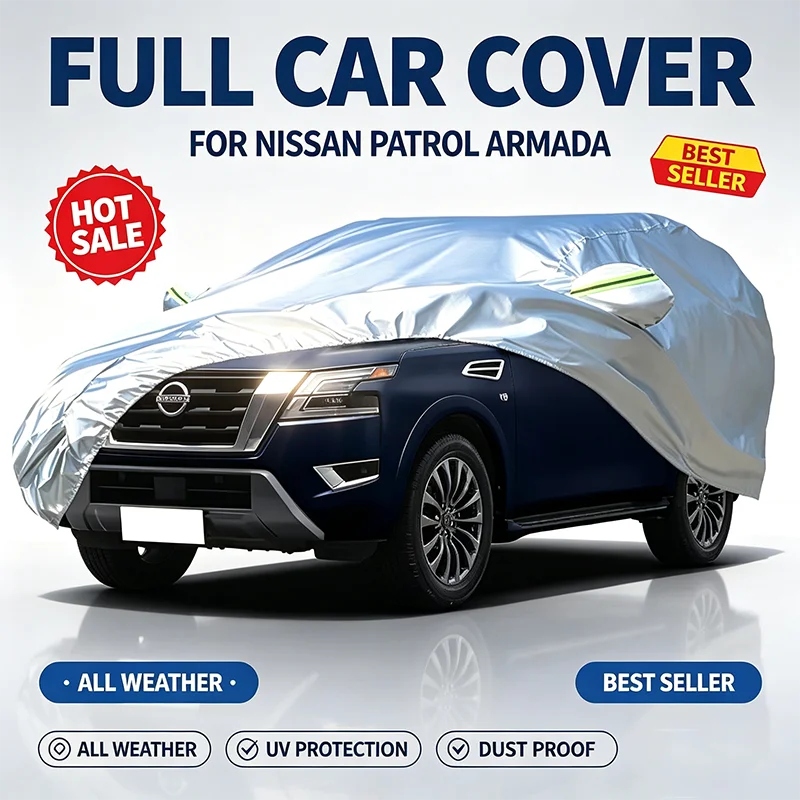 For Nissan Patrol Armada Oxford Fabric Car Cover Waterproof Snowproof Dustproof UV Windproof Outdoor Protection