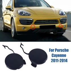 2pcs car Front Bumper Tow Hook Eye Cap Cover for Porsche for Cayenne 2011-2014 Black Left: 95850515500/ Right: 95850515600