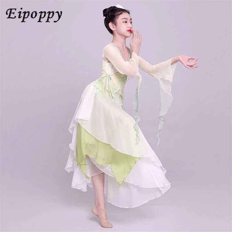 Children's Classical Dance Butterfly Gauze Clothes Body Charm Chinese Leotards Performance Costume Female Elegant Fairy