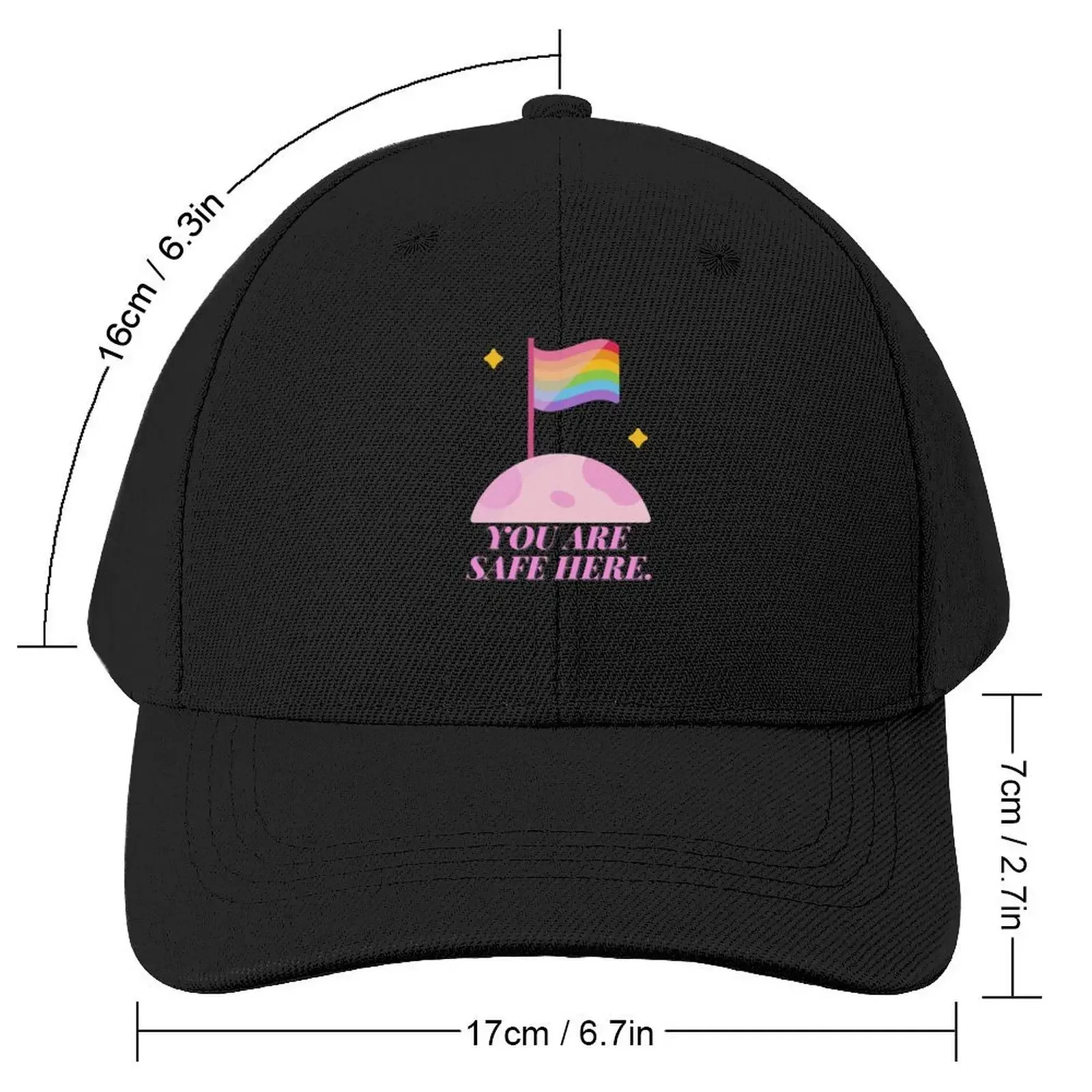 You Are Safe Here Pastel Baseball Cap Golf Hat Man Sunscreen Designer Man Women's