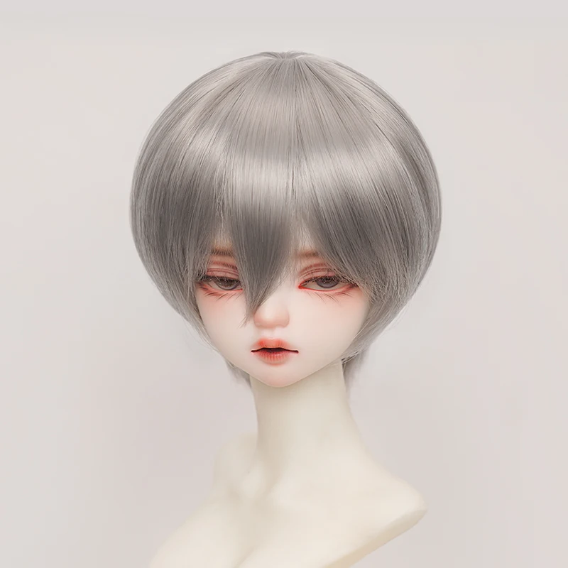 New 1/3 1/4 1/6 Doll's Wig for 60/45/30cm Bjd Doll Soft Silk Short Hair Color Blocked Toys Dress Up Doll Accessories, No Doll