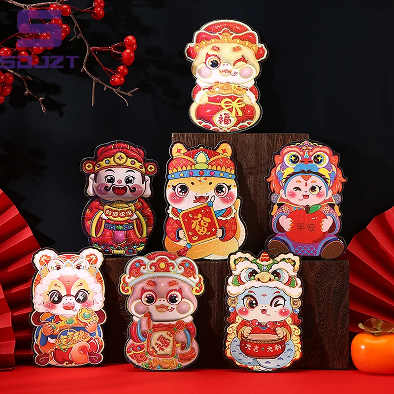 12 Stück chinesische Schlangenjahr rote Umschläge kreatives Frühlingsfest rotes Paket traditionelle Glücksgeldtaschen Neujahrsgeschenke