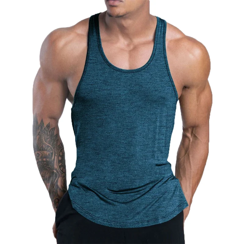 Men's Fitness Tank Top Summer GYM Training Undershirt Running Vest Basketball quick-dry Elastic loose sports Tank Top men tops image 4