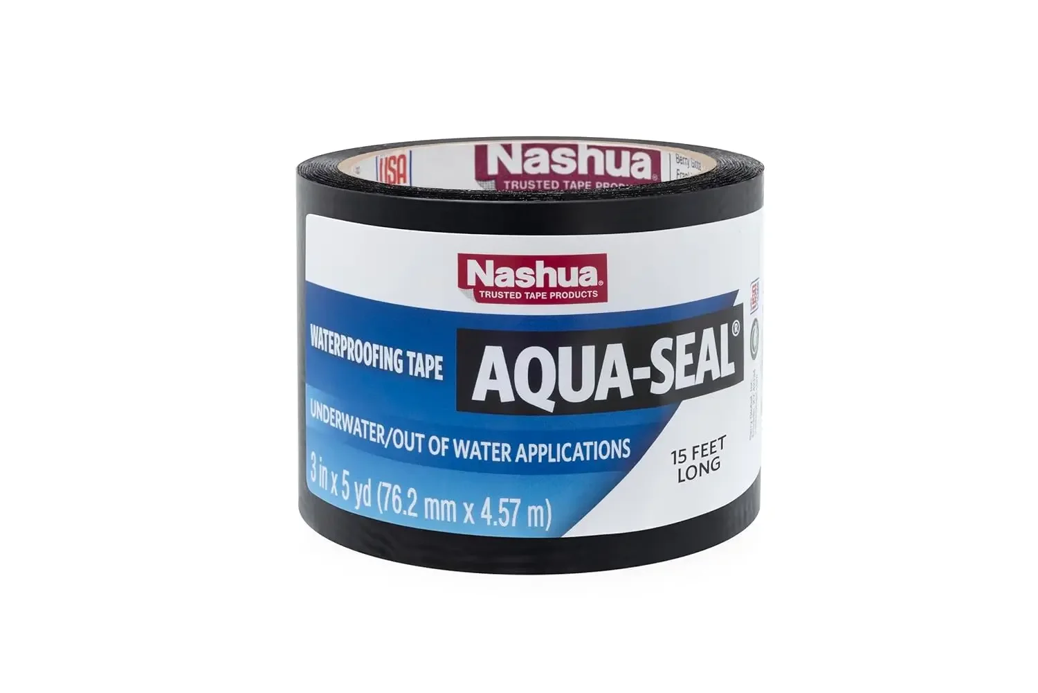 

3 In x 15 Ft Waterproof Tape, Black - Seals Wet & Dry Surfaces