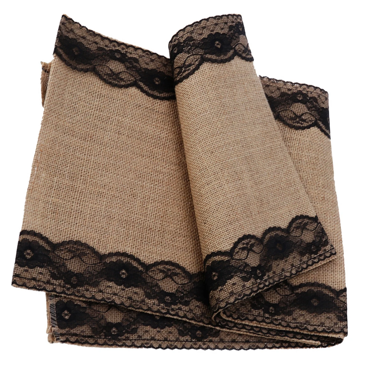 

275x30cm Burlap Runners Lace Edging Christmas Table Runner Wedding Home Decor Dining Christmas PartiesReusable Linen